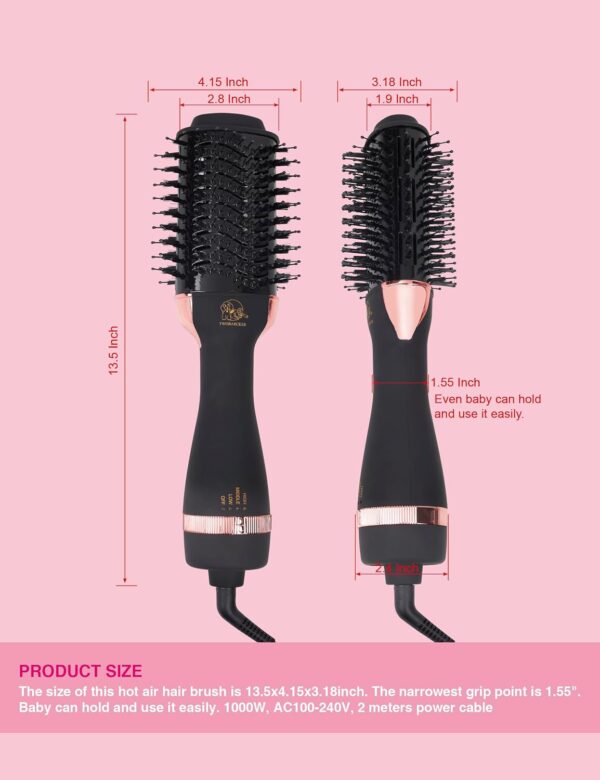 4-in-1 Ionic Blow Dryer Brush & Volumizer – Lightweight Titanium Hot Air Brush for Smooth, Frizz-Free Styling
