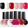 710PoapTmJL._SL1500_.jpg Nail Polish Set 6 Colors Multi colour Quick Drying Nail Polish, Black White Red Pink Collection Gifts for Women