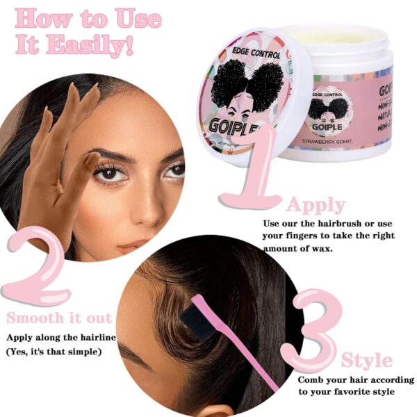 711HBUpbOtL._SL1500_.jpg Edge Control Gel & Hair Wax Stick Set with Styling Tools – 24-Hour Strong Hold, Non-Flaking, Non-Greasy | For Black Hair, Wigs & All Hair Types