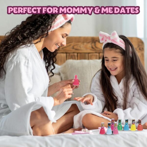 Disney Princess 15-Piece Kids Nail Polish Kit – Water-Based, Quick-Dry, Peel-Off, Non-Toxic Nail Set with Toe Separators for Girls Ages 3+