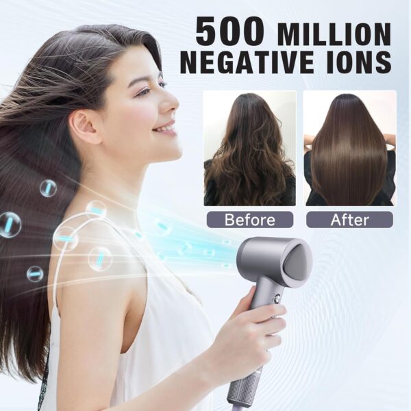 Professional Ionic Hair Dryer 160,000 RPM – Fast-Drying, Low Noise, Lightweight with Diffuser & Nozzle
