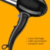 Conair 1875W Ionic Hair Dryer – Tourmaline Ceramic Blow Dryer with 3 Heat Settings, Cool Shot & Concentrator