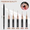 Artdone 5-Piece Nail Art Liner Brush Set – Fine Detail Pens for Nail Design, Long Lines & Precision