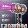 SHRATE High-Speed Ionic Hair Dryer – 160,000 RPM Brushless Motor, 500M Negative Ions, Low Noise & Magnetic Diffuser