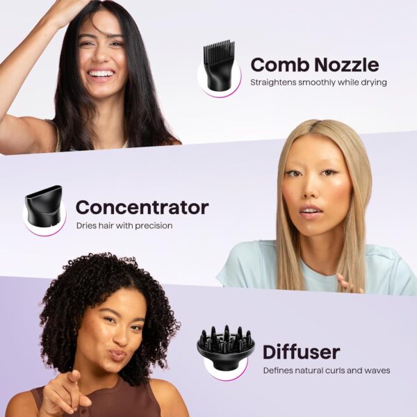 Wavytalk Ionic Hair Dryer with Diffuser & Comb – 1875W Fast-Drying Blow Dryer with Ceramic Technology, Lightweight & Quiet Styling Tool for Curly, Wavy, and Straight Hair