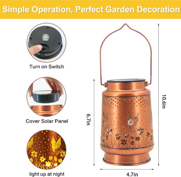 Hummingbird Solar Lantern – Outdoor Waterproof LED Garden Light for Patio, Yard & Porch | Decorative Gift for Women & Moms