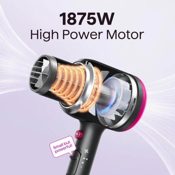 Wavytalk Ionic Hair Dryer with Diffuser & Comb – 1875W Fast-Drying Blow Dryer with Ceramic Technology, Lightweight & Quiet Styling Tool for Curly, Wavy, and Straight Hair