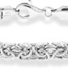 Miabella Italian 925 Sterling Silver Byzantine Bracelet for Women, Handmade in Italy