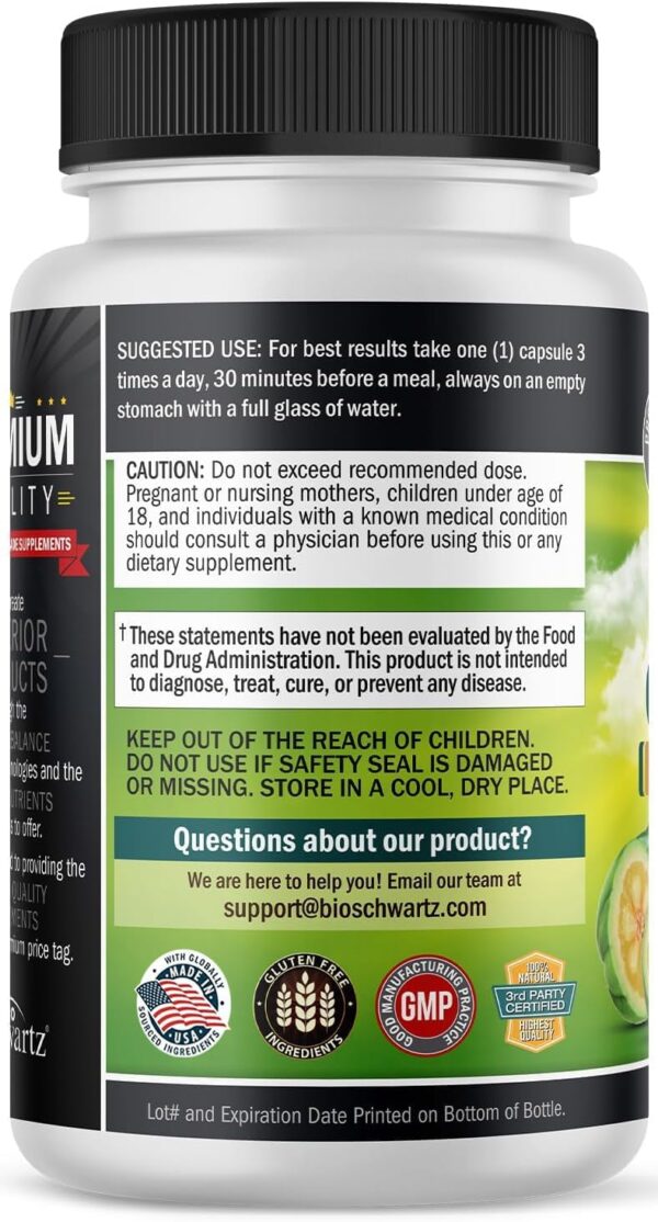 Garcinia Cambogia Weight Loss Pills – 1500mg Pure Extract with 95% HCA | Appetite Suppressant, Fat Burner & Carb Blocker (90 Capsules)