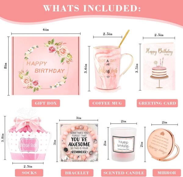 Elegant Birthday Gift Basket for Women – Mug, Candle, Bracelet & More