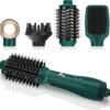71EEWibNbQL._AC_SL1500_.jpg IG INGLAM Hair Dryer Brush, 4-in-1 Detachable Blow Dryer Brush, Ionic Diffuser Hair Dryer & Styler Volumizer with Oval Titanium Barrel, One-Step Hot Air Blowout Styler, Dark Green