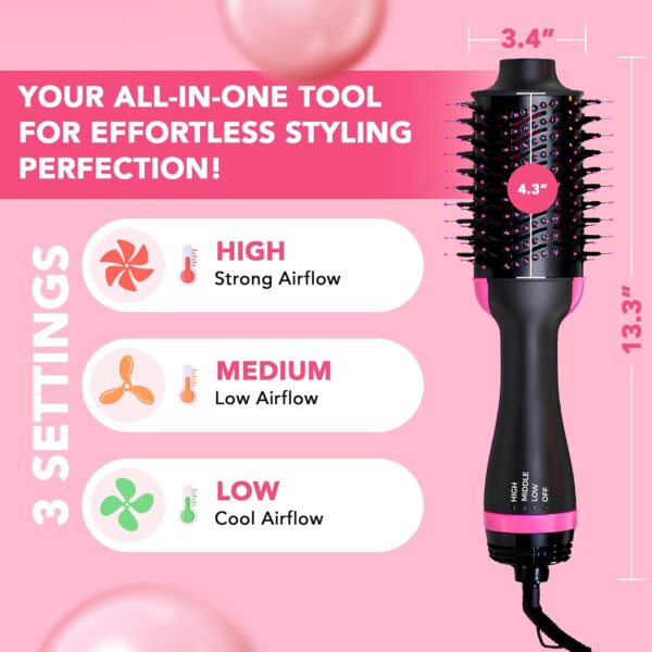 71F6r1e0spL._SL1500_.jpg 4-in-1 Blow Dryer Brush – Ionic Hot Air Styling Tool with Ceramic Coating, Volumizer, Curling & Straightener