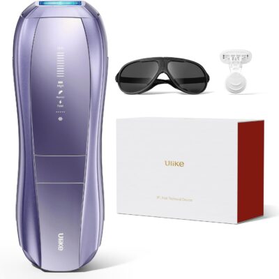 Ulike Laser Hair Removal Device Air 10 Ipl Gift for Women and Men, Ice Cool and Permanent Hair Reduction for Nearly Painless, Dual Lights, Skin Sensor & USHR Mode Hair Removal in 10mins from Home