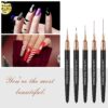 Artdone 5-Piece Nail Art Liner Brush Set – Fine Detail Pens for Nail Design, Long Lines & Precision