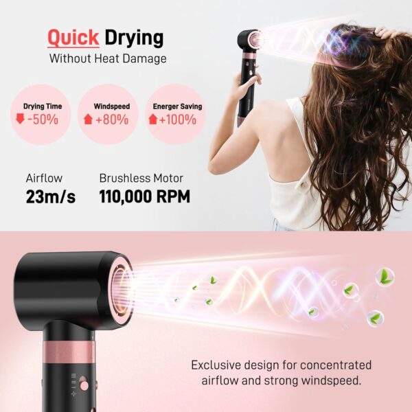 3-in-1 Dual Voltage Hair Styler – High-Speed Travel Hair Dryer, Curling & Straightening Tool for Women, European Voltage, Quick Drying & Styling
