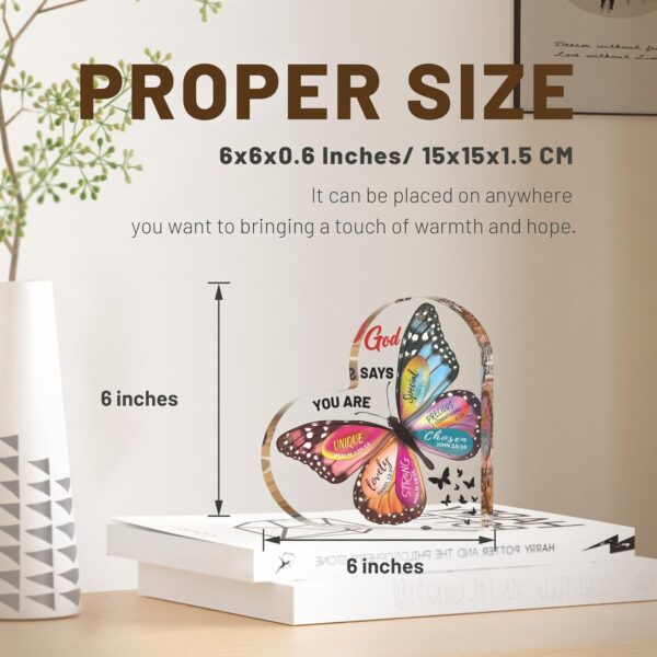 Butterfly Christian Gifts for Women – Inspirational Heart-Shaped Decor for Friends, Mom, Sister, Coworkers