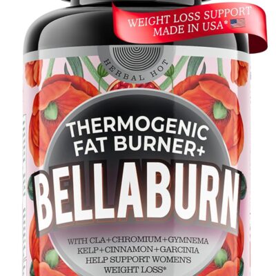 Bellaburn - Thermogenic Fat Burner w. CLA, Weight Loss Pills for Women, Garcinia, Gymnema, Chromium, Cinnamon, Flat Tummy, Belly, Waist Trimmer, Bloating, Diet Pills, Appetite Suppressant, 90cps USA