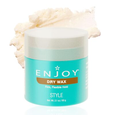 Enjoy Dry Wax - Non Greasy Pliable Texture Hair Wax - Firm Flexible Hold Natural Matte Finish (2.1 Oz)