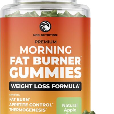 Morning Fat Burner Gummies | Weight Loss for Women & Men | Thermogenic Belly Fat Burner with Green Tea, Garcinia, Green Coffee Bean & More | Appetite Suppressant & Metabolism Booster | 60 Gummies
