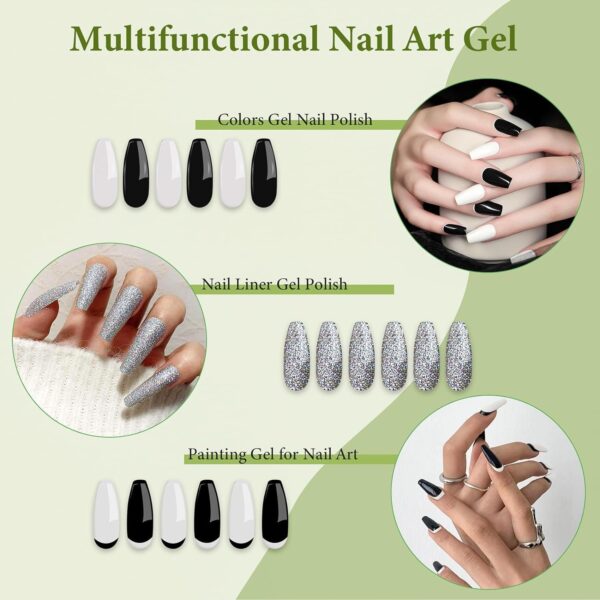 71OsUvQ6AFL._SL1500_.jpg Gel Nail Art Polish Set – 4 Colors with Built-In Precision Brush for French Tips & Nail Designs