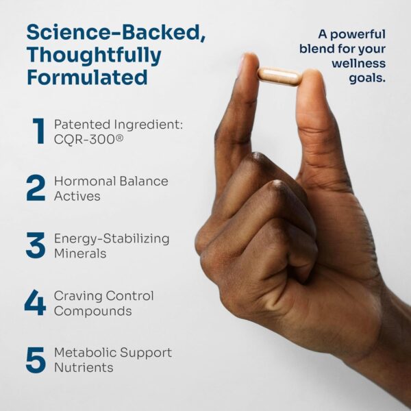 THEDA GLP-1 Natural Weight Loss Supplement with CQR-300 – Appetite Control & Metabolism Booster for Men and Women (60 Capsules)