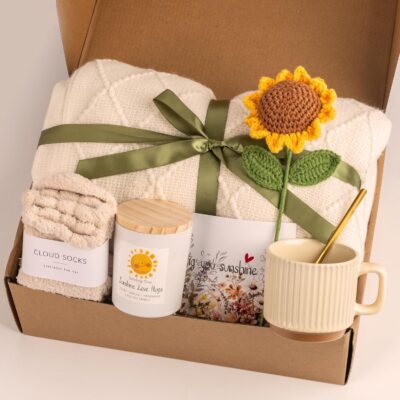 71QyqElACcL._AC_SL1500_.jpg Gift Baskets for Women, Unique Birthday Gifts for Women, Best Friend Birthday Gifts, Get Well Soon Gift Basket,Sending Sunshine Gifts Sunflower Gifts, Thinking of You Care Package