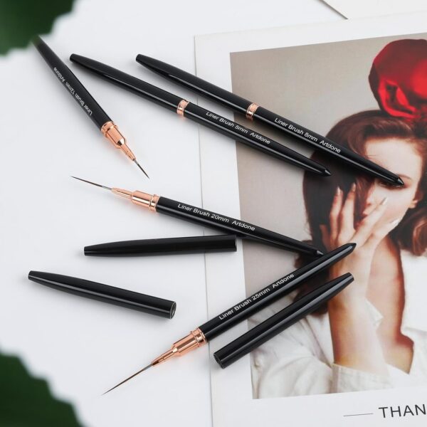 Artdone 5-Piece Nail Art Liner Brush Set – Fine Detail Pens for Nail Design, Long Lines & Precision
