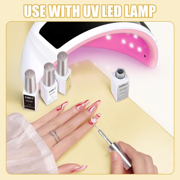 71SbGPwVDdL._SL1500_.jpg AIBRIT 4-Color Gel Liner Nail Polish Set – Black, White, Gold & Silver with Fine Brush