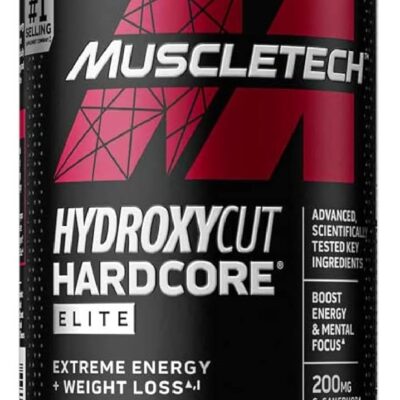 Hydroxycut Hardcore Elite - 100 Rapid-Release Thermo Caps - Energy & Focus - for Men & Women - 50 Servings