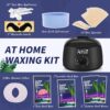 Complete Waxing Kit for Women & Men – Wax Warmer with 4 Natural Hard Wax Beads, Silicone Bowl & 30 Applicator Sticks