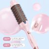 Wavytalk 1.5” Thermal Round Brush Negative Ion Heated Styling Brush for Smooth, Shiny Blowout Look (Pink)