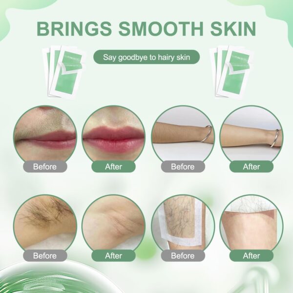 Wax Strips Hair Removal Kit for Women & Men – 72 Count Face & Body Waxing Strips with Soothing Wipes | No Heat, Painless, Beginner-Friendly