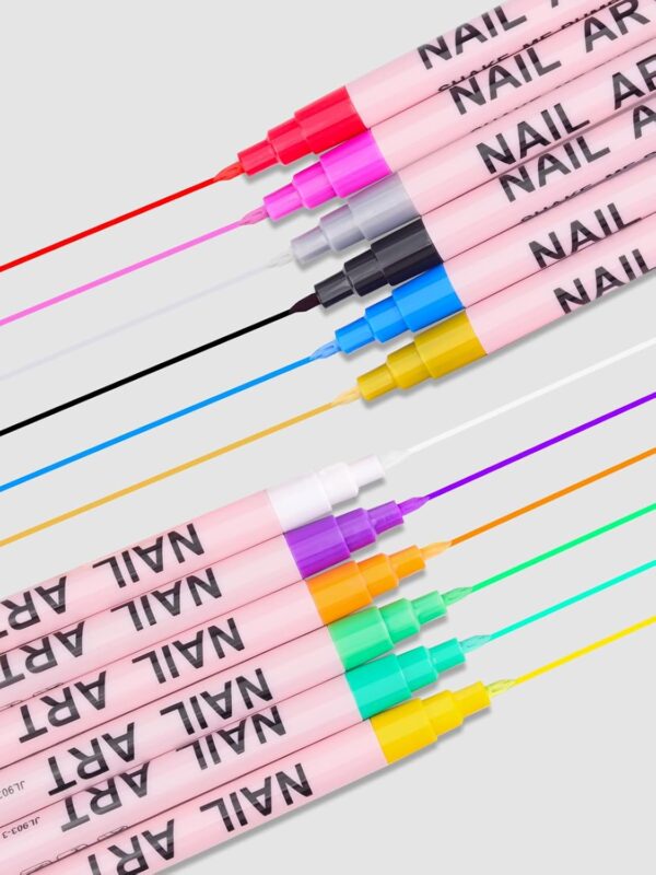 71cNlEhrw6L._SL1500_.jpg EBANKU 12-Color Nail Art Pen Set – Quick-Dry Acrylic Nail Polish Pens for DIY & Salon Designs