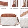 Quilted Vegan Leather Crossbody Bag for Women – Small Shoulder Purse with Wide Strap