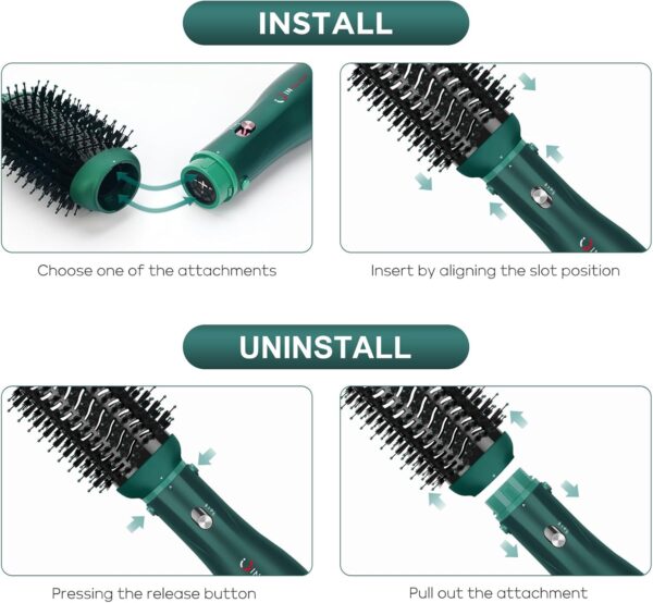71fQEFNsXiL._AC_SL1500_.jpg IG INGLAM 4-in-1 Hair Dryer Brush – Ionic Hot Air Styler with Detachable Oval Titanium Barrel for Curling, Straightening & Volumizing