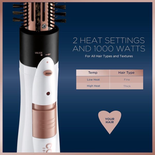 Conair Double Ceramic 3-in-1 Hot Air Brush – 1000W Styling Kit with Thermal & Boar Bristle Attachments