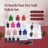 12-Piece Nail Polish Kit with 10 Colors + Base & Top Coat – Fast-Drying, Vibrant Shades | Perfect Gift for Women