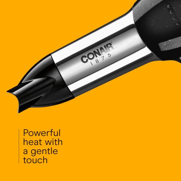 Conair 1875W Ionic Hair Dryer – Tourmaline Ceramic Blow Dryer with 3 Heat Settings, Cool Shot & Concentrator