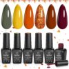 71nZ2pp8vDL._SL1500_.jpg Beetles Fall Gel Nail Polish Set 6Pcs Brown Green Yellow Burgundy Orange Glitter Gel Polish Nails Art Soak off Uv LED Manicure Gift Set Golden Season Collection 2025 Nail Trend Gift for Women