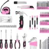 71oPLNn-mpL._AC_SL1500_.jpg DEKOPRO Pink Cordless Drill & Tool Set – 126-Piece Home Tool Kit with 8V Drill for Women