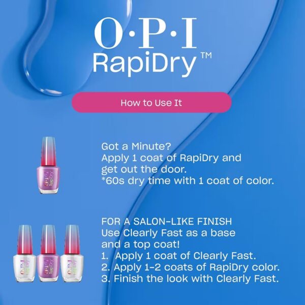 71qVvd92VbL._SL1500_.jpg OPI RapiDry Quick Dry Nail Polish Opaque Crème & Shimmer Shades with Base & Top Coat