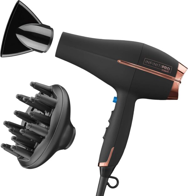 71she6AUavL._AC_SL1500_.jpg INFINITI PRO by CONAIR Hair Dryer, 1875W Blow Dryer with Diffuser and Concentrator, Ceramic Technology, 3 Heat & 2 Speed Settings, Cold Shot Button, Black