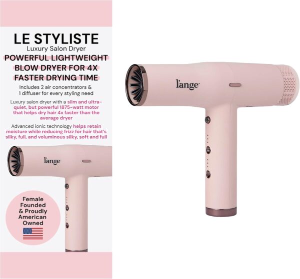 71smiTKSoDL._AC_SL1500_.jpg L'ANGE HAIR Le Styliste Luxury Hair Dryer | Quiet Brushless Blow Dryer with Diffuser | 1875 Watts for 4X Faster Drying | Hairdryer with 3 Heat & Speed Settings | Best Hair Dryers for Blowouts