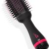 Asani Hair Dryer Brush - 4-in-1 Blow Dryer with Comb, Curling & Hot Hair Straightener Brush - Round Blowout Straightening Brush with Anti-frizz Ceramic Titanium Barrel for All Hair Types (120V)