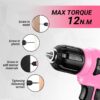 71ueSA4k2RL._AC_SL1500_.jpg DEKOPRO Pink Cordless Drill & Tool Set – 126-Piece Home Tool Kit with 8V Drill for Women
