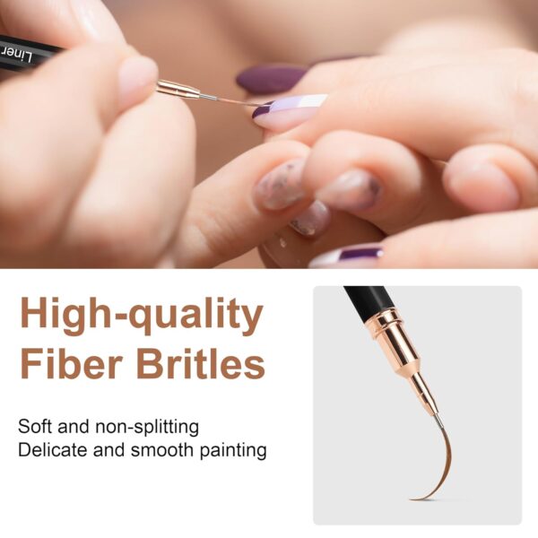 Artdone 5-Piece Nail Art Liner Brush Set – Fine Detail Pens for Nail Design, Long Lines & Precision