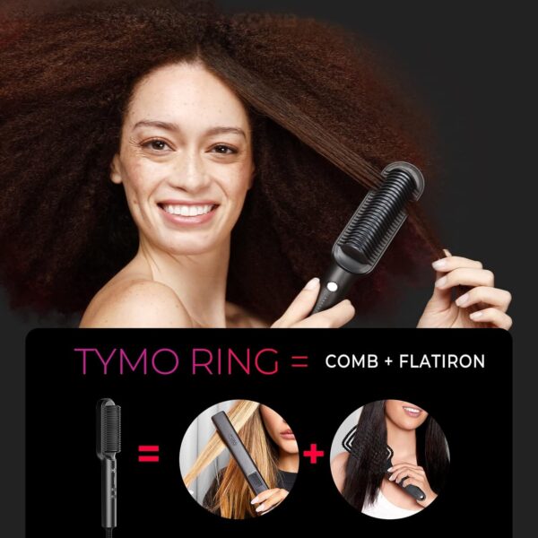 71xOC2VrjZL._SL1500_.jpg TYMO Ring Hair Straightener Brush – Fast Heating Straightening Comb with 5 Temps, Anti-Scald & Dual Voltage, Black