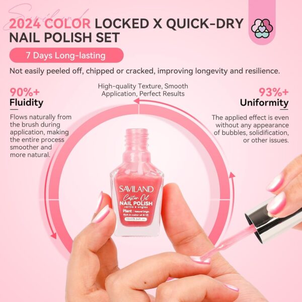 SAVILAND 6-Piece Ombre Nail Polish Set – Quick-Dry Pearl Colors for DIY Manicure