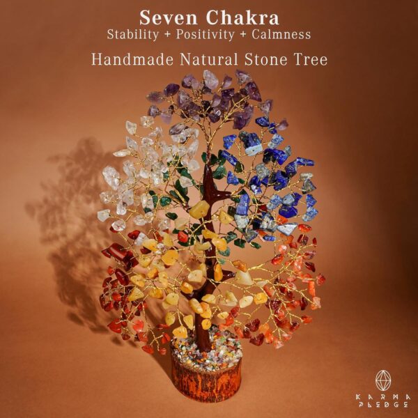 7 Chakra Crystal Tree of Life – Handmade Healing Bonsai Decor for Home & Office, Positive Energy, Good Luck Gift