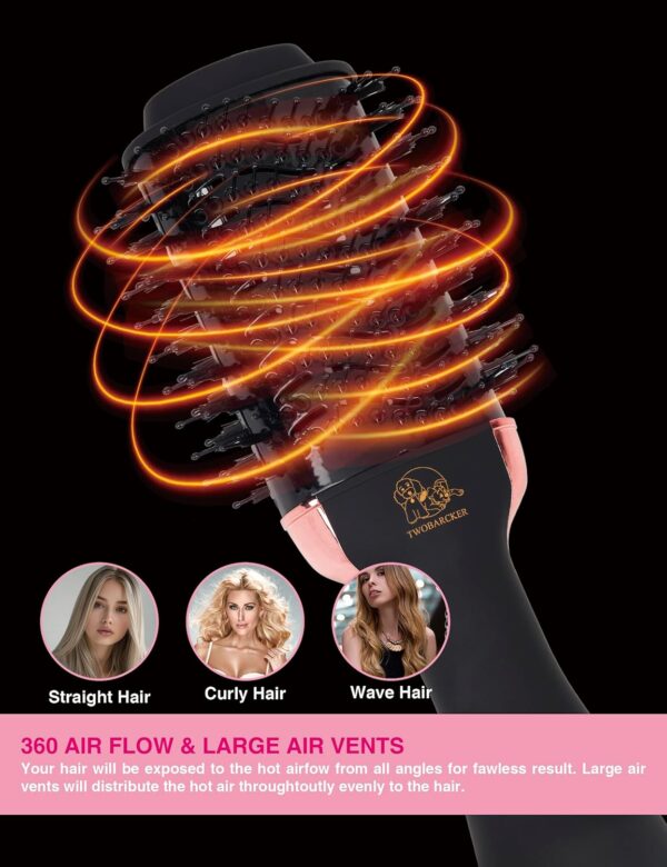 4-in-1 Ionic Blow Dryer Brush & Volumizer – Lightweight Titanium Hot Air Brush for Smooth, Frizz-Free Styling